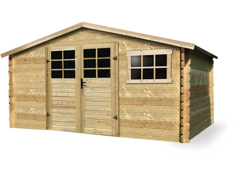 Casetta da giardino tradizionale in legno - 11,56 m2 - 388 x 298 x 218 cm - 28mm