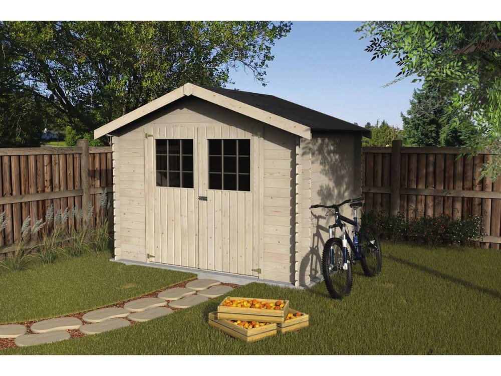 Abri jardin bois "Flodova" - 5,90 m² - 2,98 x 1,98 x 2,32 m - 28 mm