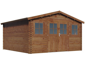 Casetta da giardino in legno marrone "Lormont" trattata in autoclave - 21,2 m² - 28 mm
