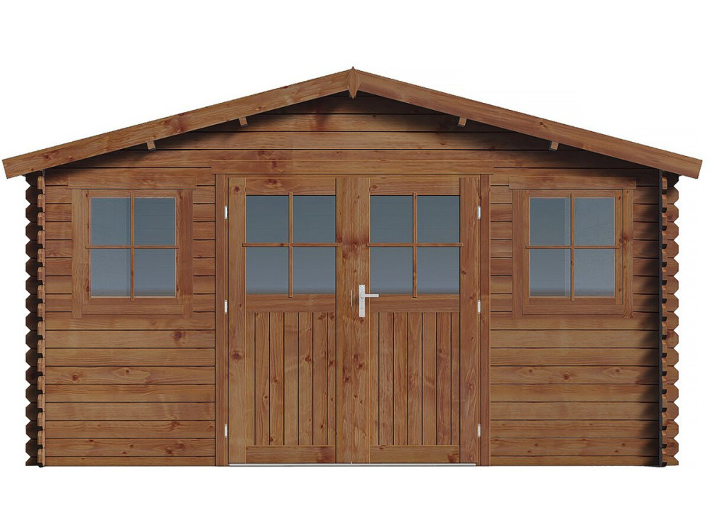 Casetta da giardino in legno marrone "Lormont" trattata in autoclave - 21,2 m² - 28 mm