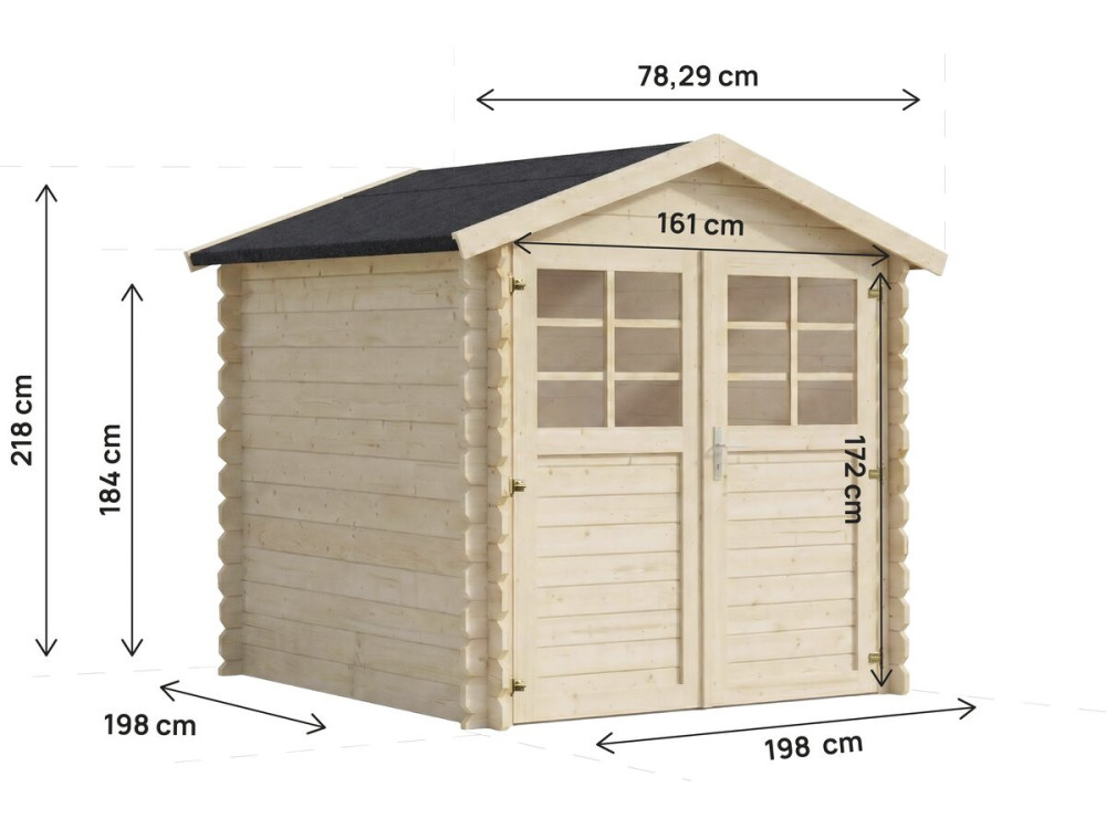 Casetta da giardino in legno "Beaumont" - 4,48 m² - 223 x 201 cm - 28 mm
