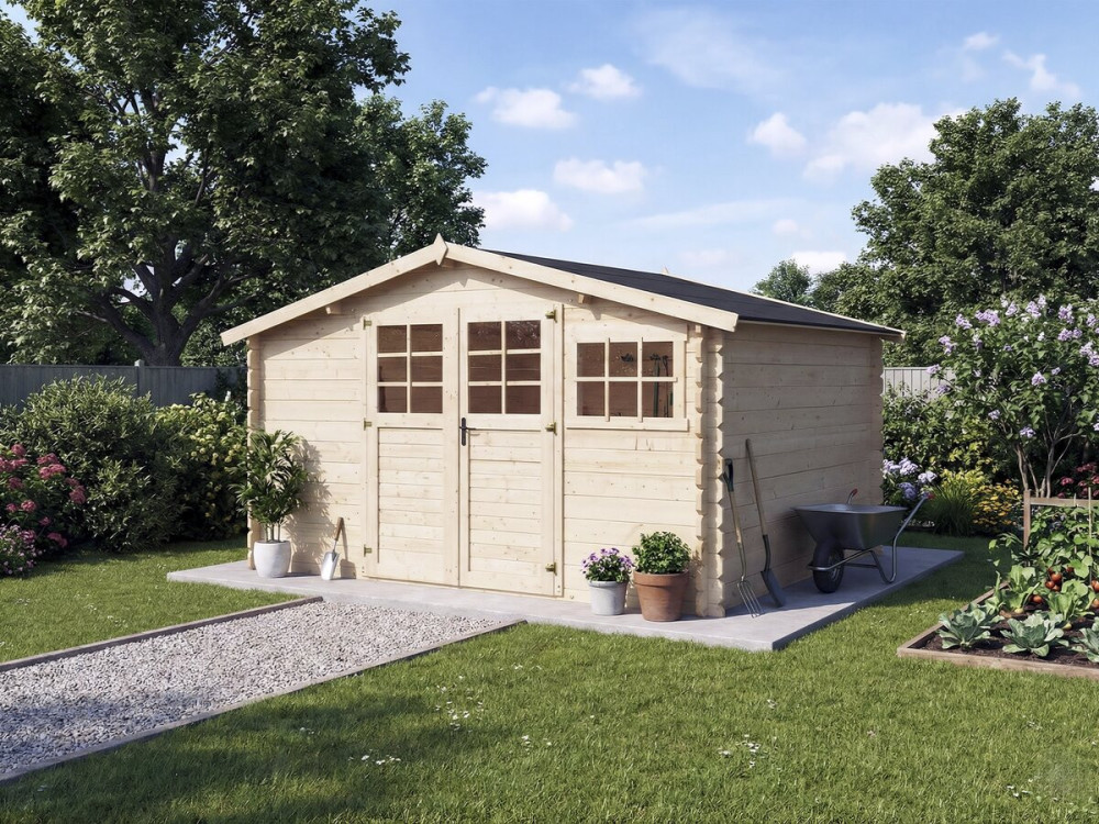 Casetta da giardino in legno "Clairval" - 416 x 301 x 218 cm - 12,53 m² - 28 mm