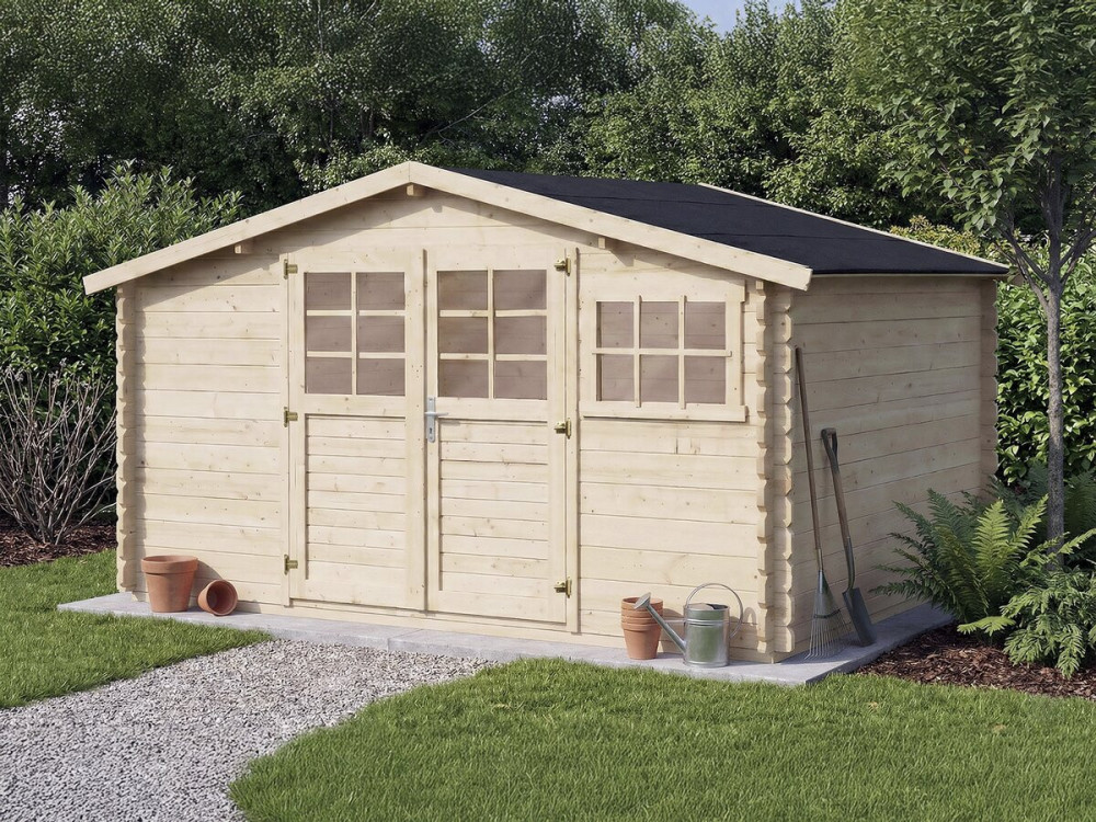 Casetta da giardino in legno "Rocval" - 456 x 425 x 232 cm - 19,42 m² - 28 mm