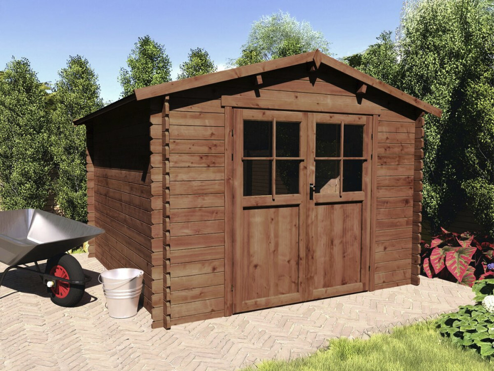 Casetta da giardino in legno "Salice" - 9,3 m² - 28 mm - Marrone