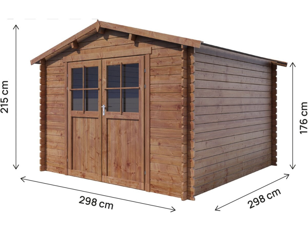 Casetta da giardino in legno "Salice" - 9,3 m² - 28 mm - Marrone