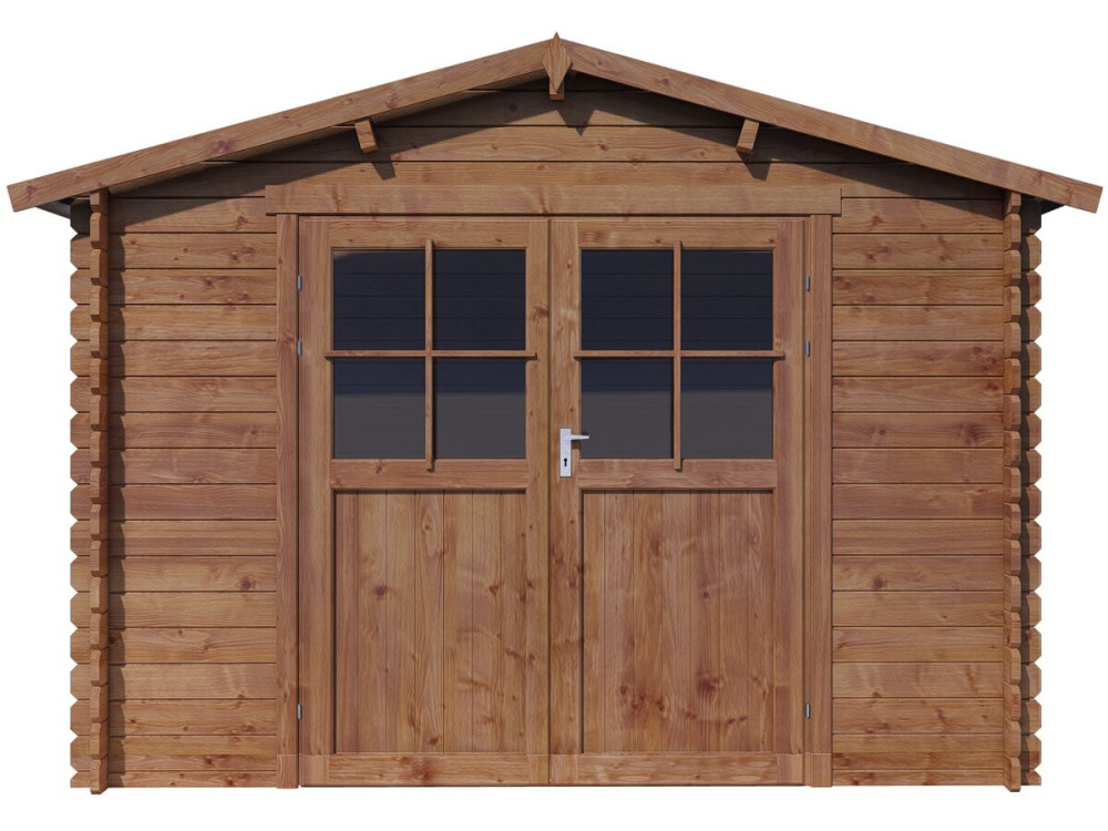 Casetta da giardino in legno "Salice" - 9,3 m² - 28 mm - Marrone