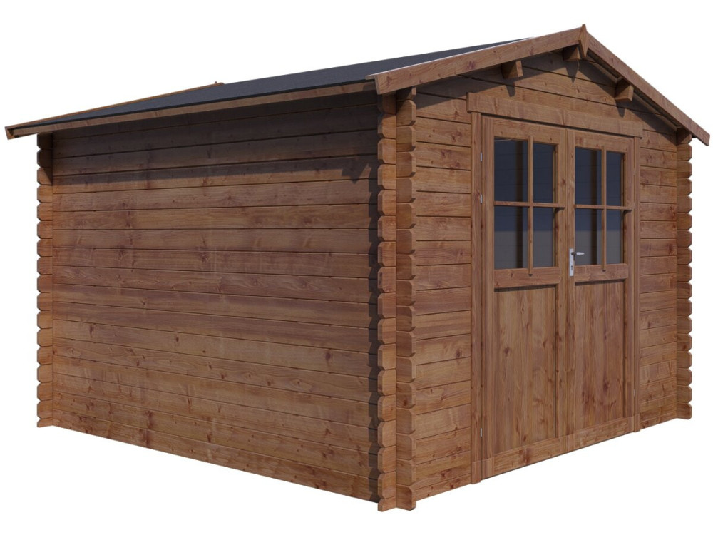 Casetta da giardino in legno "Salice" - 9,3 m² - 28 mm - Marrone