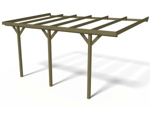 Tettoia per rimessa auto " Paco 1" - 15.30 m² - 3.00 x 5.24 x 2.19/2.57 m