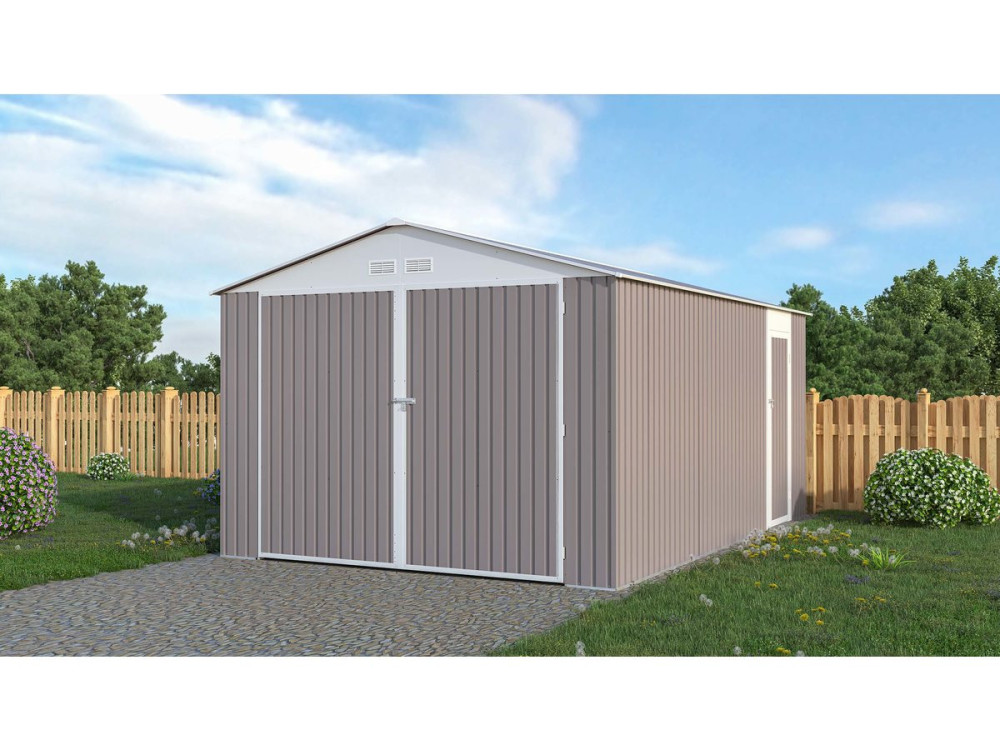 Garage in metallo NEVADA con porta battente - 15,36 m²