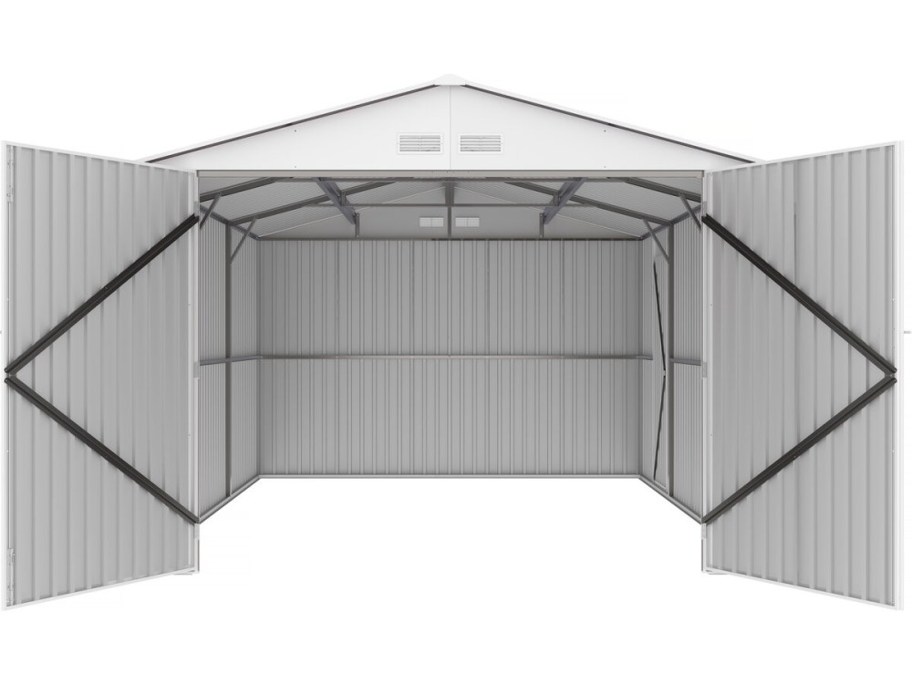 Garage in metallo "Nevada" - 18,56 m² con grondaia e serbatoio per il recupero dell'acqua