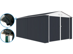 Garage in metallo "Houston" - 18,56 m² con grondaia - Antracite