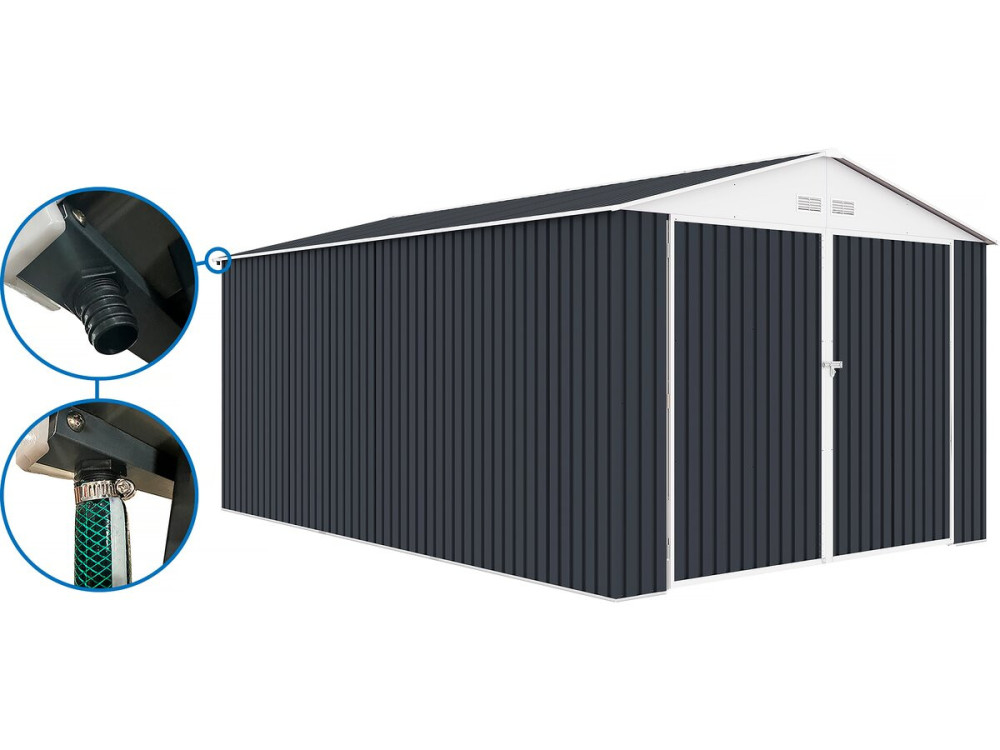 Garage in metallo "Houston" - 18,56 m² con grondaia - Antracite