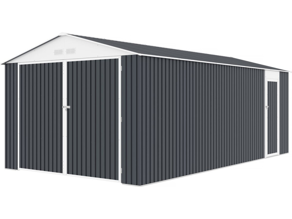 Garage in metallo "Houston" - 18,56 m² con pannello solare - Antracite