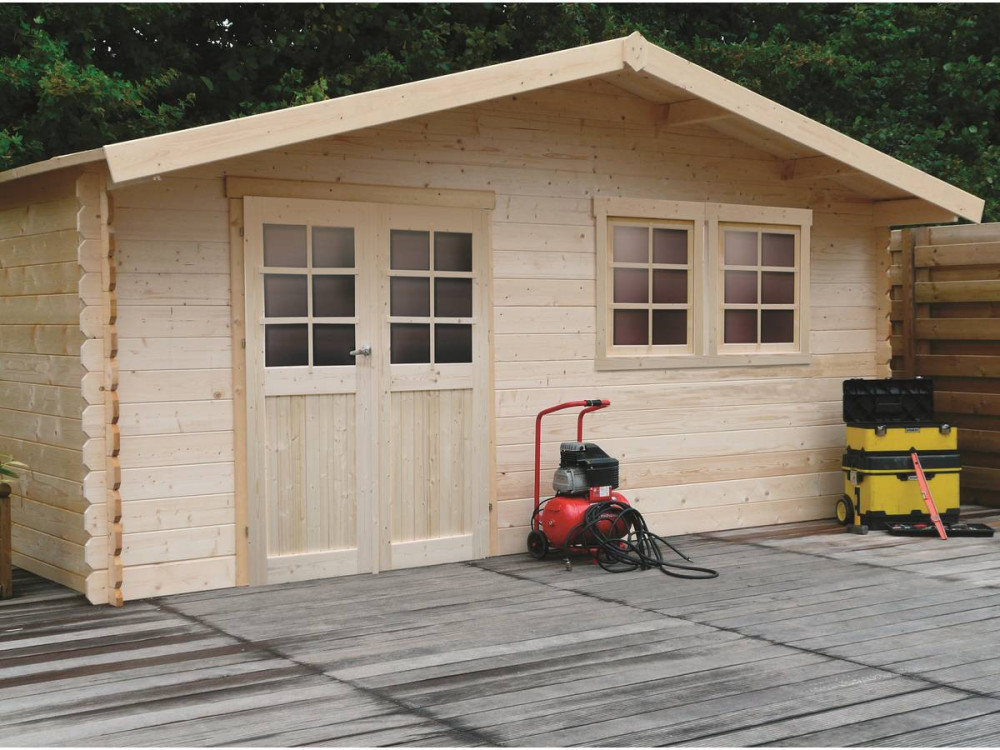 Casetta da giardino in legno "Vernier" - 34,84 m² - 6,05 x 5,75 x 2,53 m - 28 mm