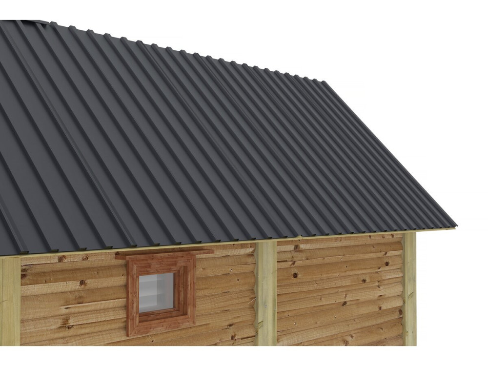 Set di 12 pannelli di rivestimento "Atlanta" in acciaio zincato - 129 x 42 cm - Grigio