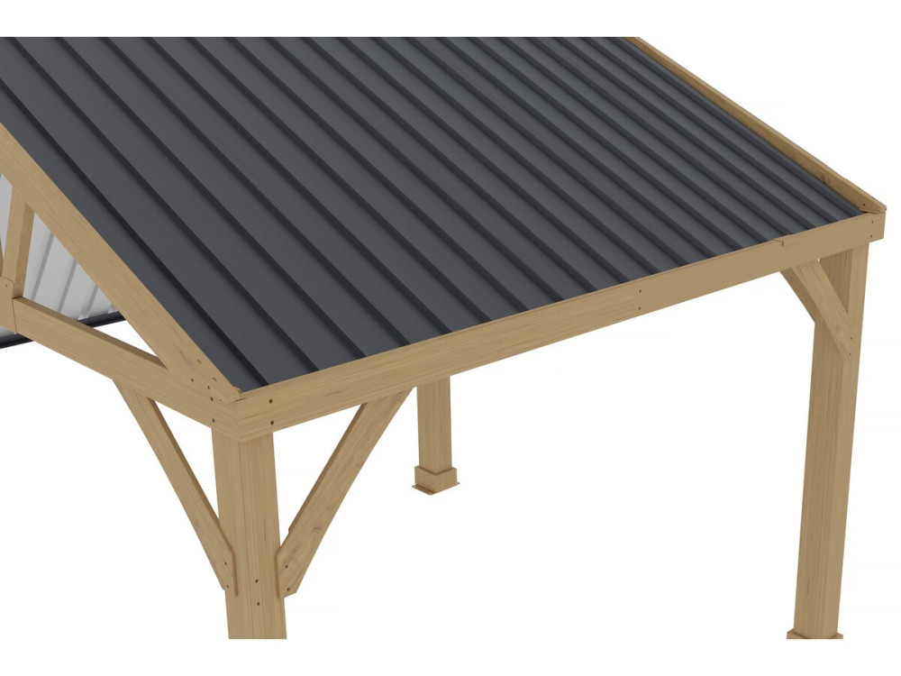 Set di 12 pannelli di rivestimento "Atlanta" in acciaio zincato - 129 x 42 cm - Grigio