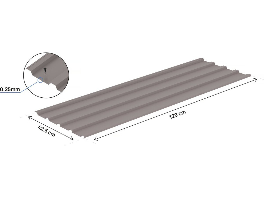 Set di 12 pannelli di rivestimento in acciaio zincato "Atlanta" - 129 x 42 cm - Taupe