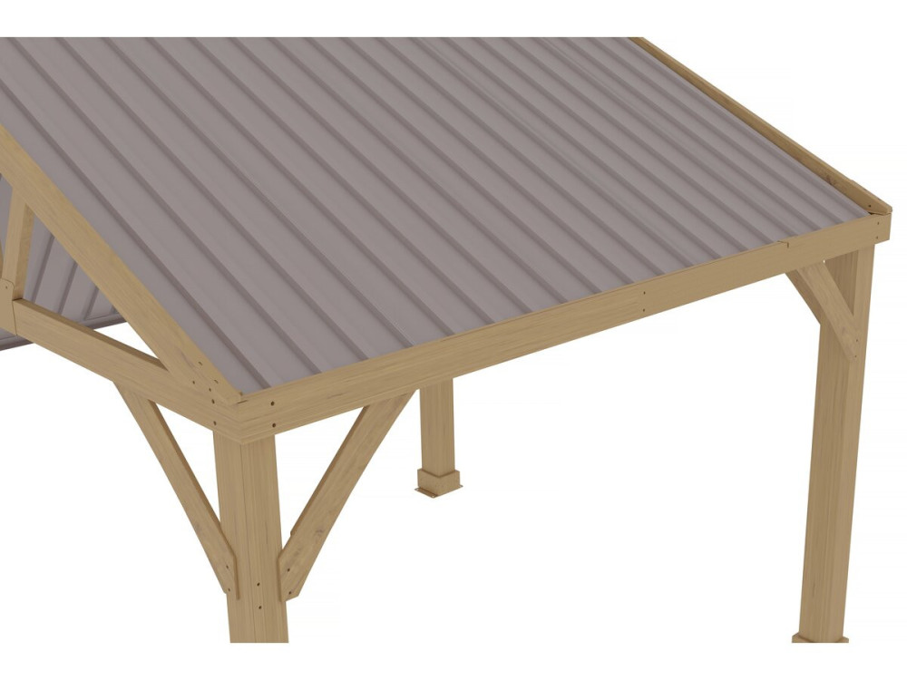 Set di 12 pannelli di rivestimento in acciaio zincato "Atlanta" - 129 x 42 cm - Taupe