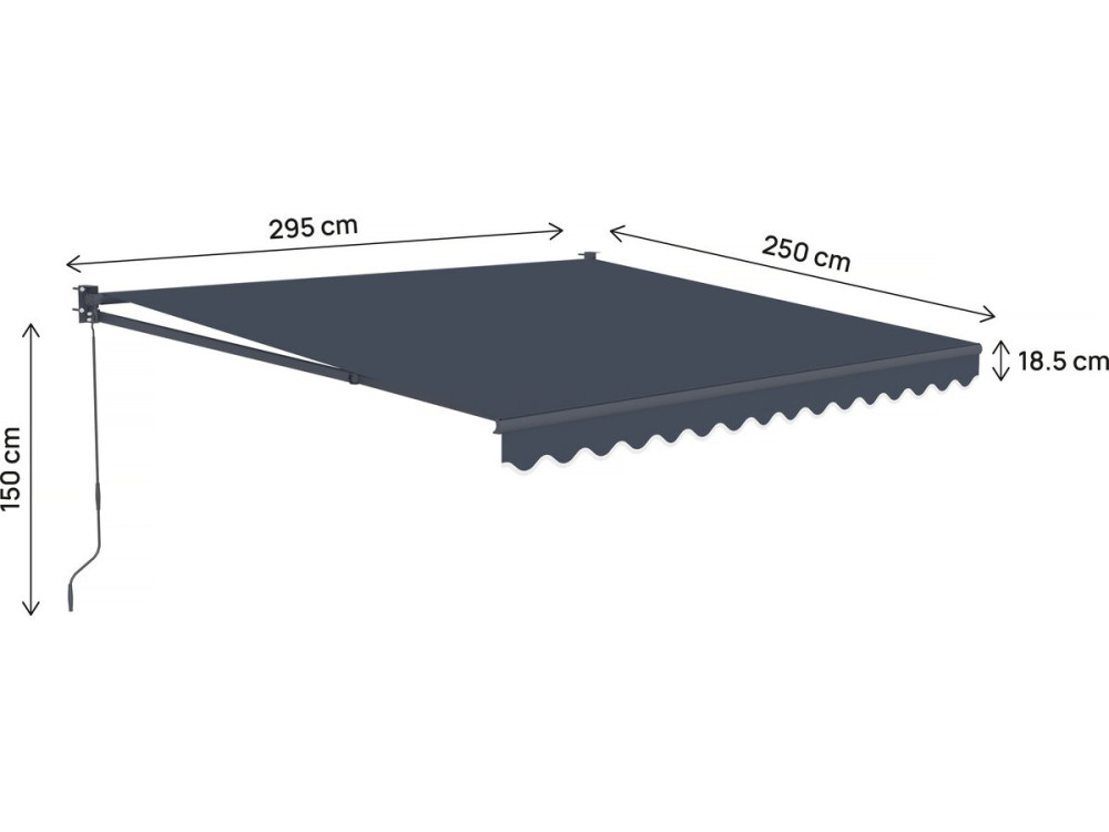 2,5 x 3 m Tenda retrattile in alluminio "Ombra 3" - Grigio antracite