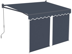 Tenda da sole "Shadow" con mantovana in alluminio 2 x 3 m - Grigio antracite