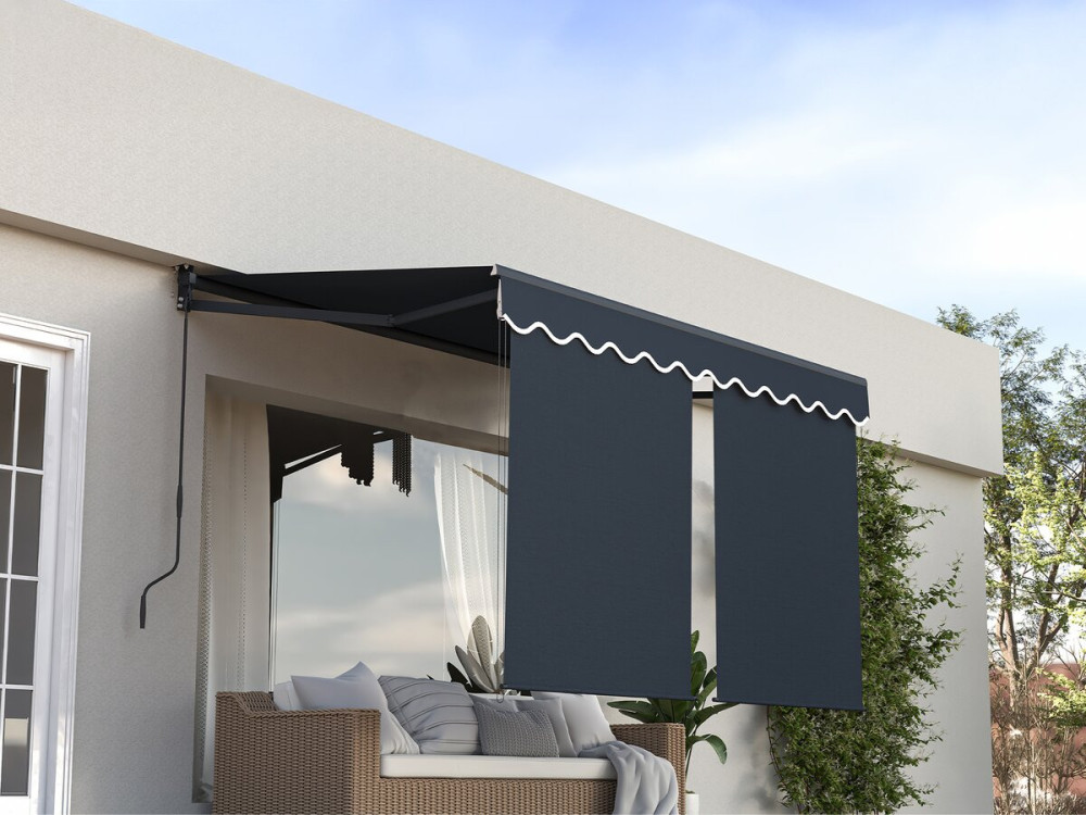 Tenda da sole "Shadow" con mantovana in alluminio 2 x 3 m - Grigio antracite