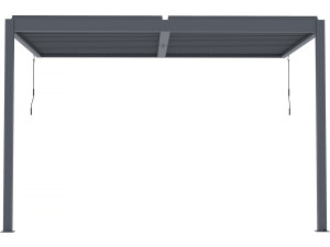 Pergola bioclimatica addossata "Windsor" con led - 3 x 4 m - Antracite