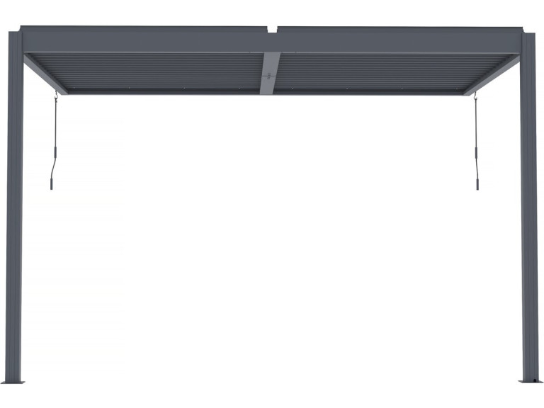 Pergola bioclimatica addossata "Windsor" con led - 3 x 4 m - Antracite