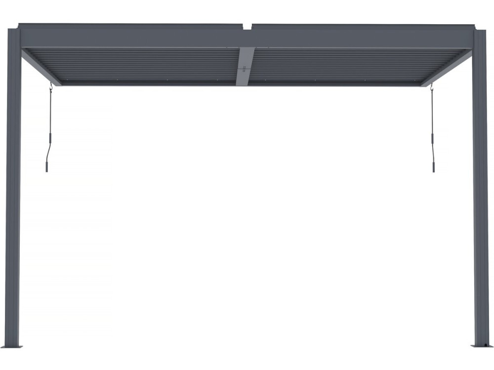 Pergola bioclimatica addossata "Windsor" con led - 3 x 4 m - Antracite