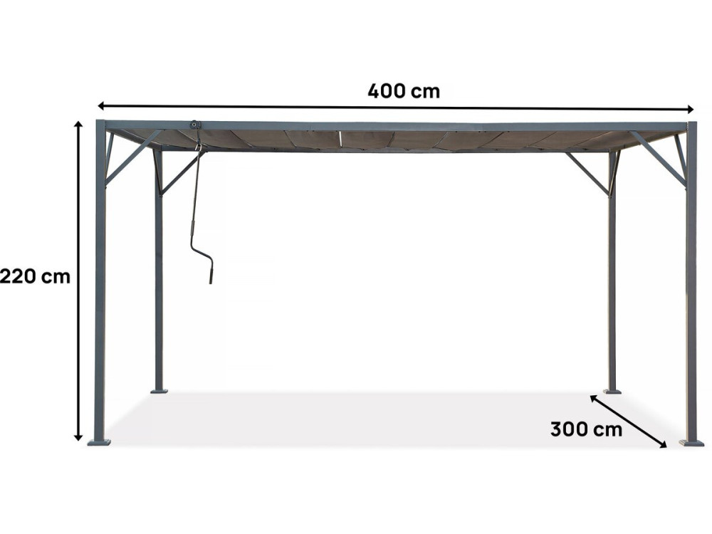 Pergola bioclimatica in tessuto "Lodge" da 3 x 4 m - Antracite