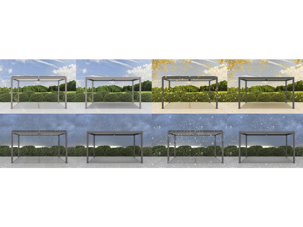 Pergola bioclimatica "Windsor" - 3 x 4 m - Taupe