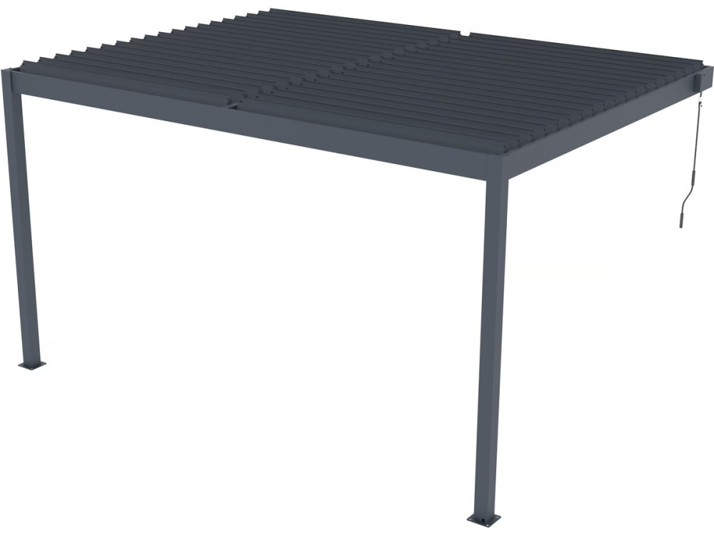 Pergola addossata in alluminio "Windsor" - Grigio antracite - 3 x 4 m