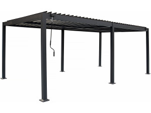 Pergola bioclimatica autoportante Kensington in alluminio - 3 x 6 m - Grigio