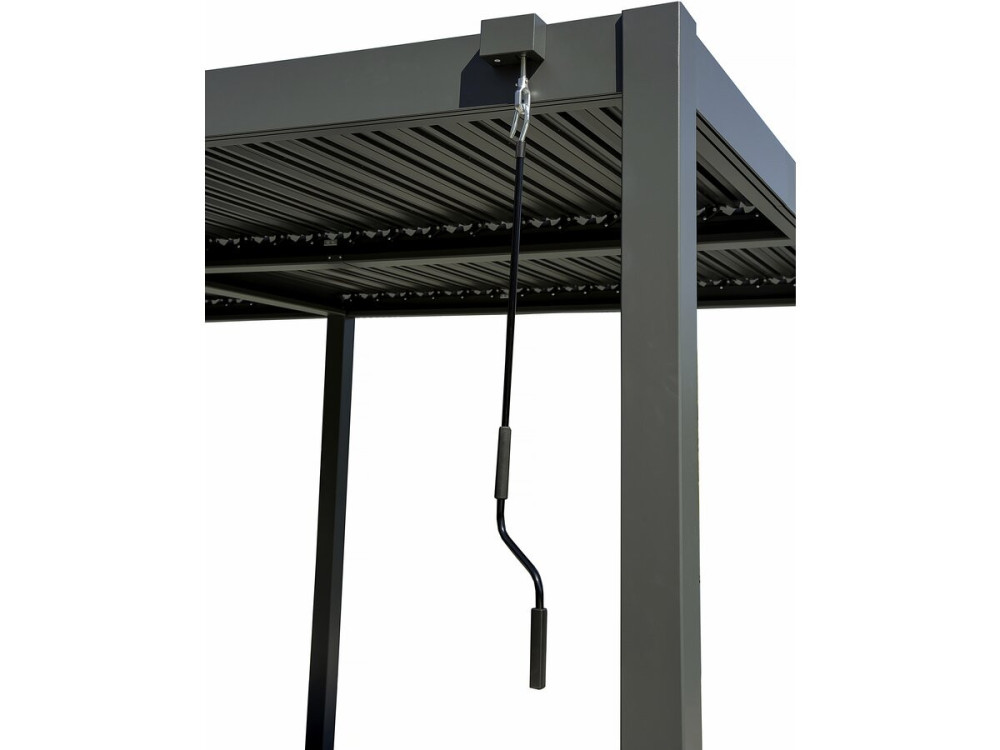 Pergola bioclimatica autoportante Kensington in alluminio - 3 x 6 m - Grigio