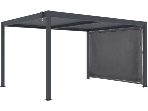 Pergola bioclimatica "Windsor" con tenda in alluminio - 3 x 4 m - Grigio