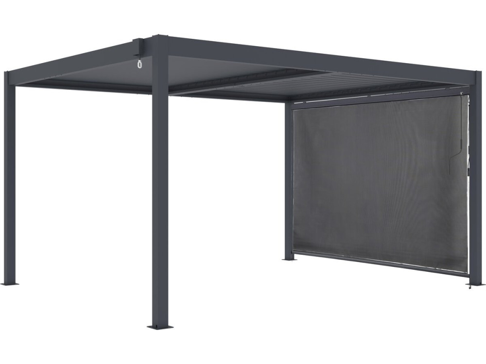 Pergola bioclimatica "Windsor" con tenda in alluminio - 3 x 4 m - Grigio