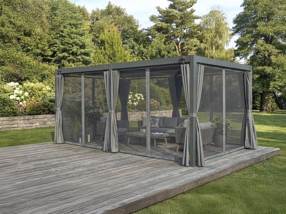 Tenda "Kensington" per pergola bioclimatica - 3 x 5 m - Grigio