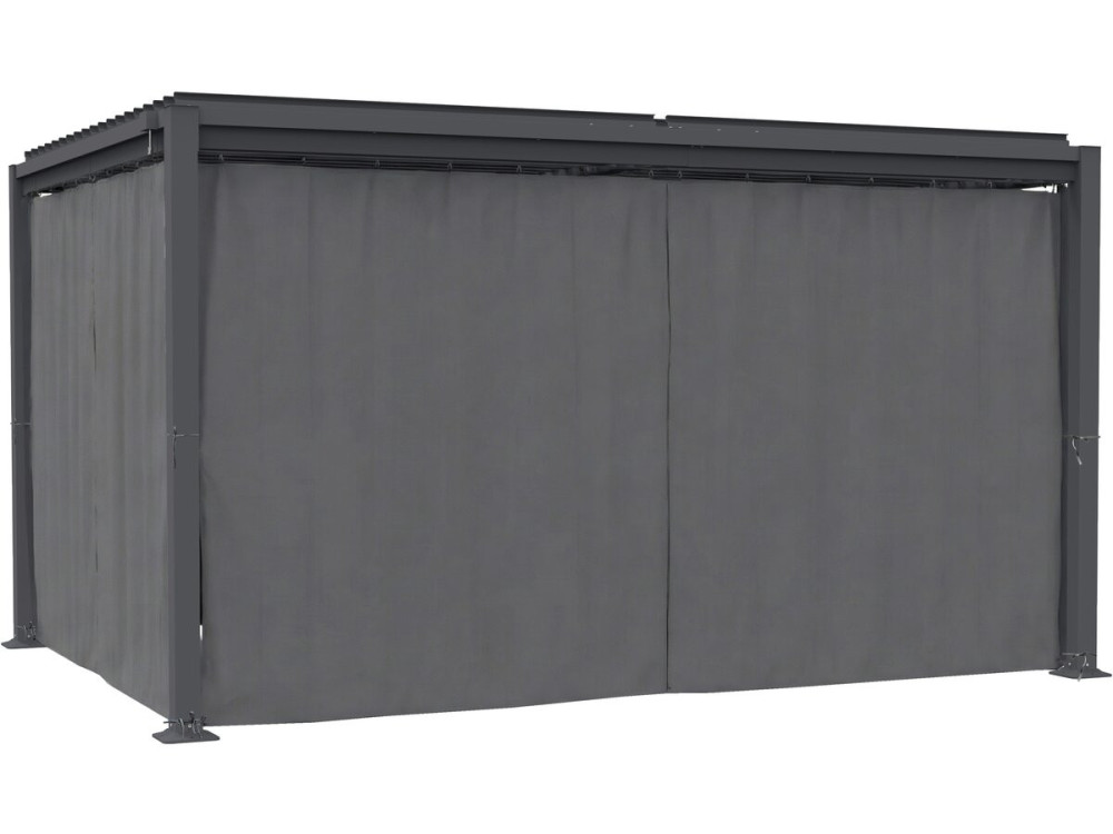 Tenda "Howard" + zanzariera per pergola bioclimatica - 3 x 4 m - Grigio