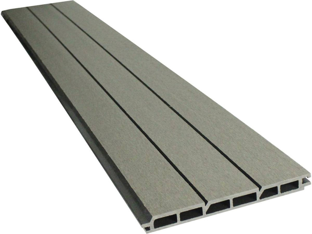 Set di 6 listelli per recinzione compositi + profilo di finitura composito - 1,60m - Grigio