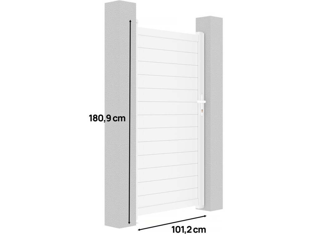 Cancello in alluminio "Eric" - 101,2 x 180,9 cm - Bianco