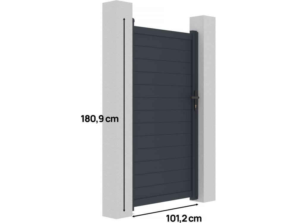 Cancello in alluminio "Marc" - 101,2 x 180,9 cm - Grigio