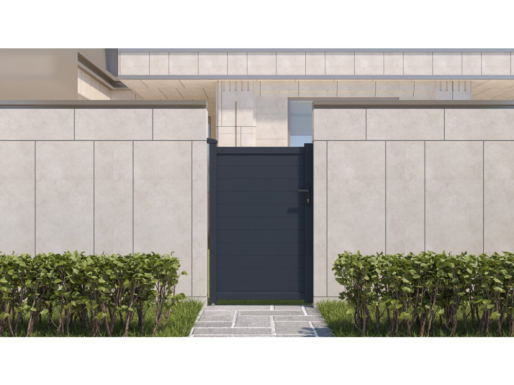 Cancello in alluminio "Marc" - 101,2 x 155,9 cm - Grigio