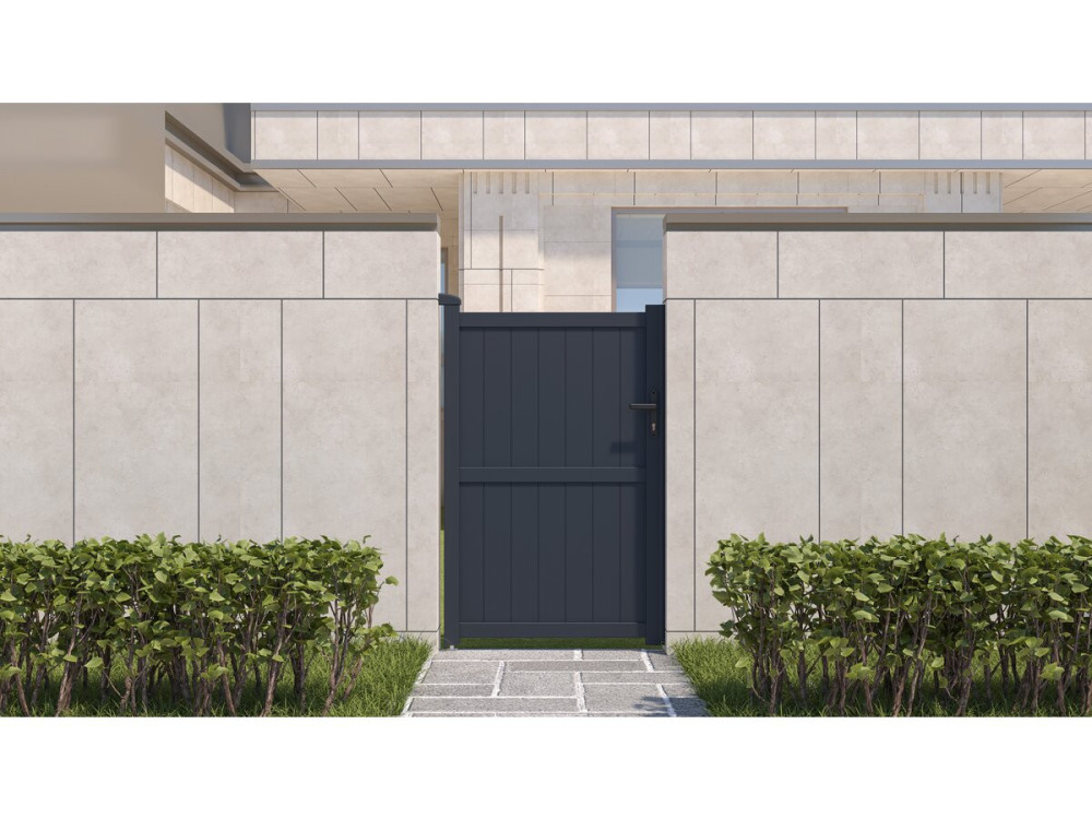 Cancello in alluminio "Maurice" - 101.2 x 155.9 cm - Grigio