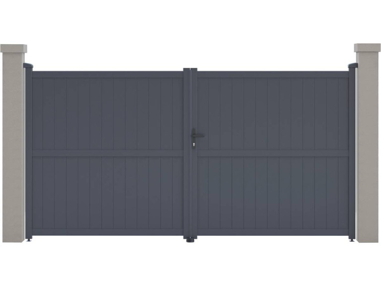 Cancello in alluminio "Maurice" - 349,5 x 180,9 cm - Grigio