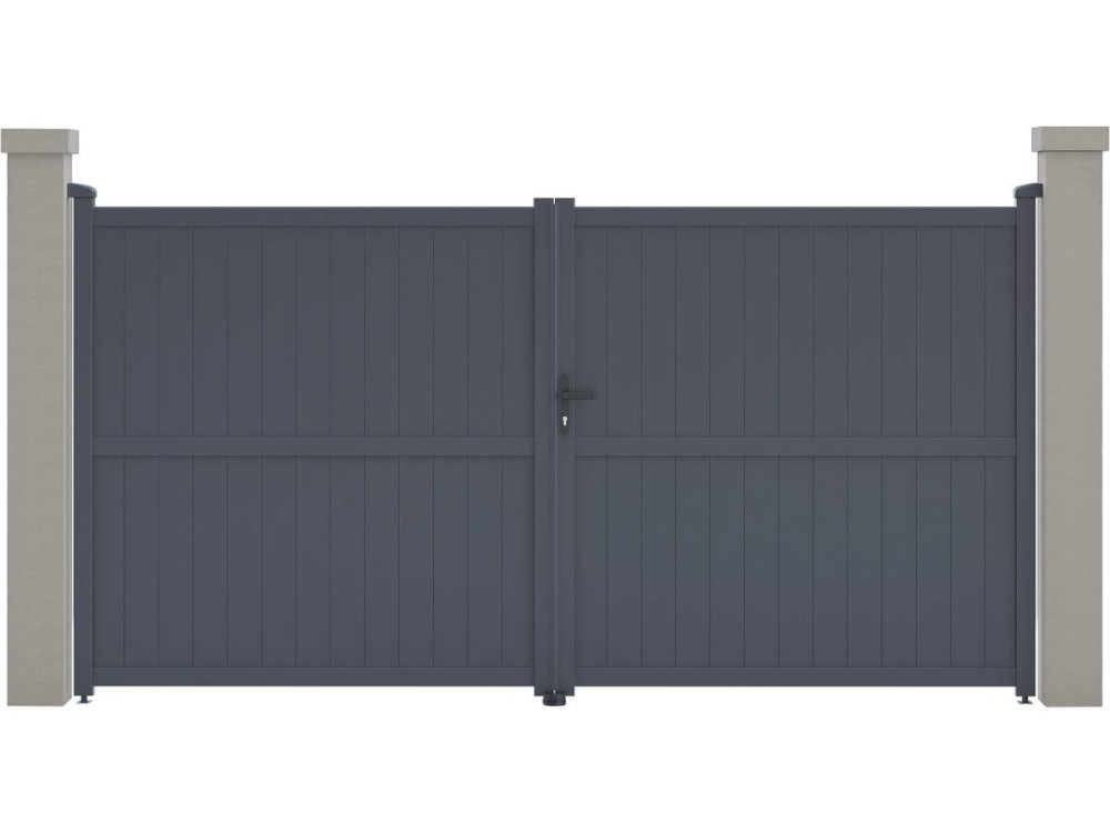 Cancello in alluminio "Maurice" - 349,5 x 180,9 cm - Grigio