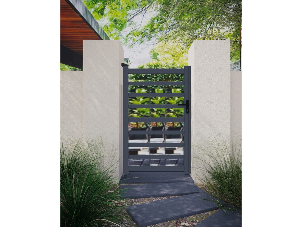 Cancello in alluminio forato "Marius" - 100 x 180 cm - Grigio