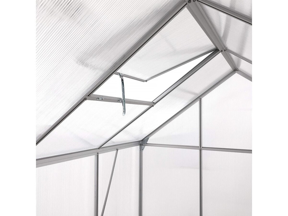 Serra da giardino in policarbonato 190 x 190 x 195 cm "Basilic" - 3,61 m² - Grigio