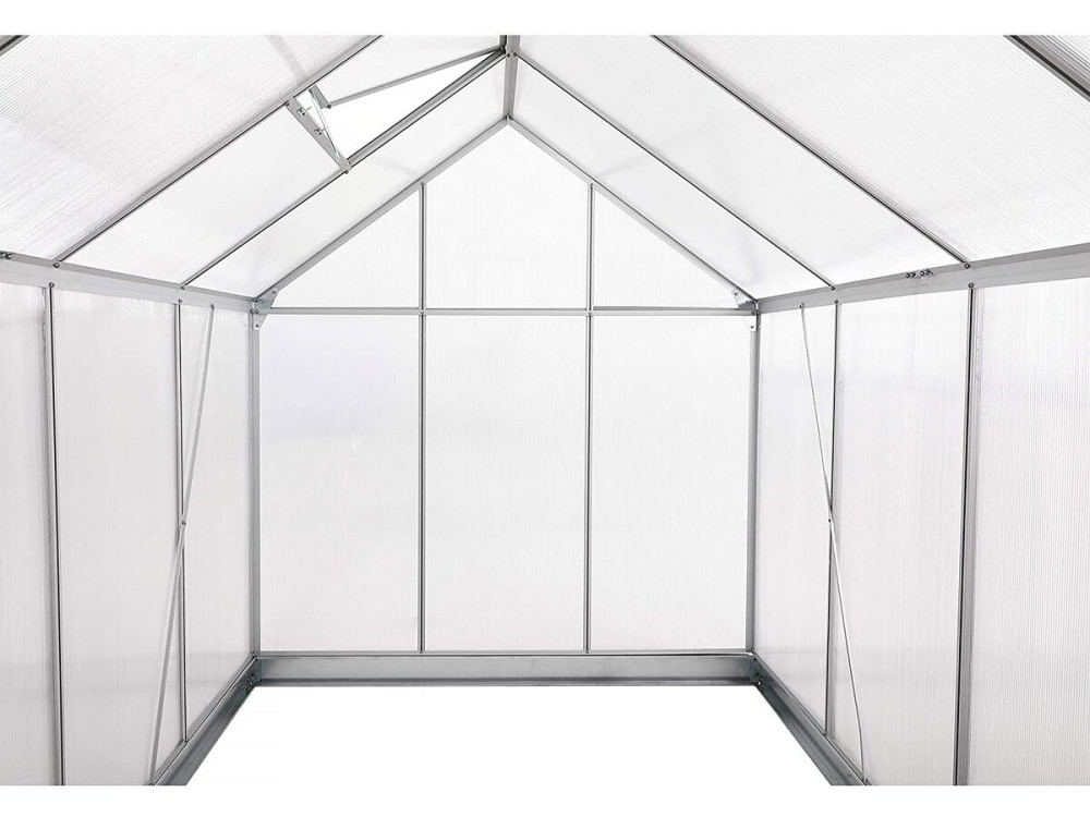 Serra da giardino in policarbonato 370 x 190 x 195 cm "Basilic" - 7,03 m² - Grigio