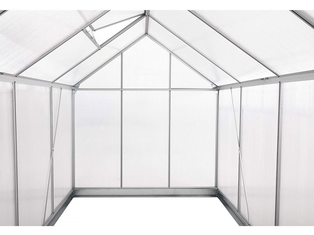 Serra da giardino in policarbonato 430 x 190 x 195 cm "Basilic" - 8,17 m² - Grigio