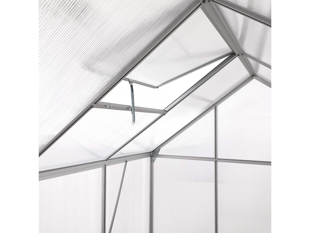 Serra da giardino in policarbonato 310 x 190 x 195 cm "Basilic" - 5,89 m² - Grigio
