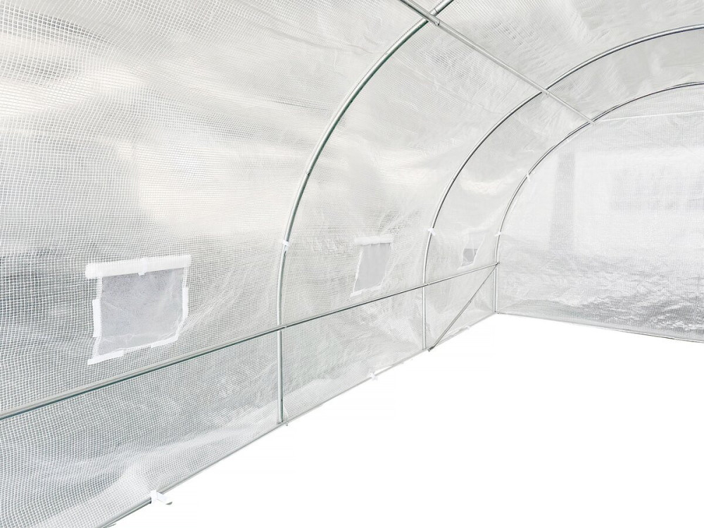 Serra a tunnel da giardino "Mimosa" con porta - 18 m² - 180 g - Bianco